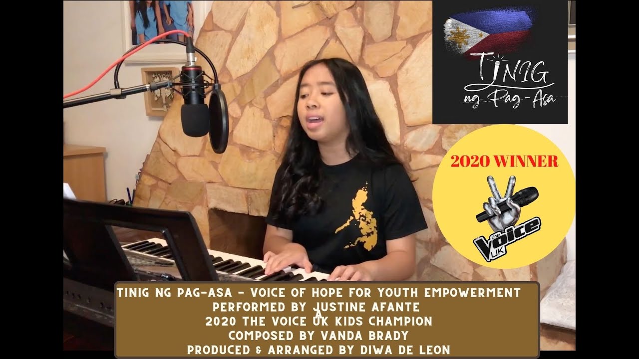 TINIG NG PAG-ASA -JUSTINE AFANTE - 2020 The Voice UK Kids Comp by Vanda Brady arr by Diwa de Leon